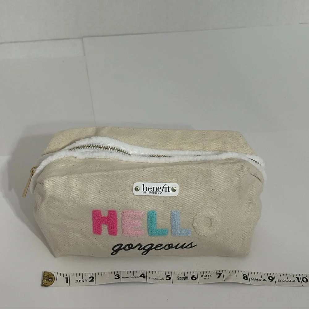 NEW Benefit Cosmetics Hello Gorgeous Canvas Makeup Bag Pouch | Limited Edition